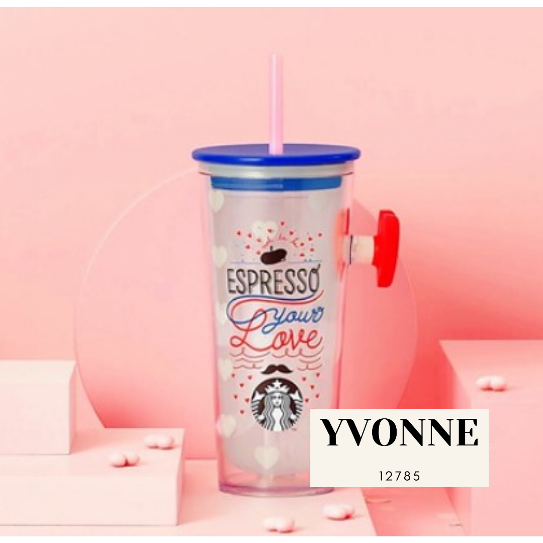 Pre order Taiwan 2022 Valentine's Day Paris Lover Finger Buckle Pop Socket Plastic Straw Cup 16oz Tumbler