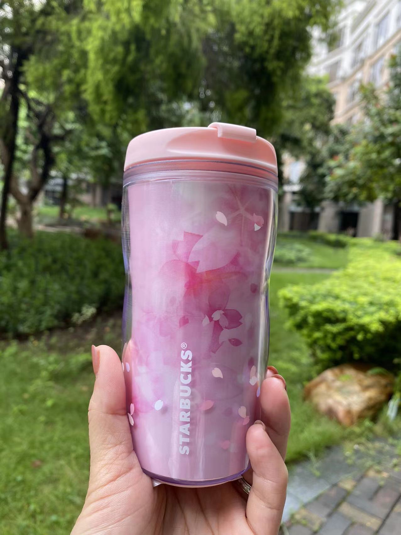 Starbucks China 2020 Cherry Blossom Pink Plastic Cup 8oz