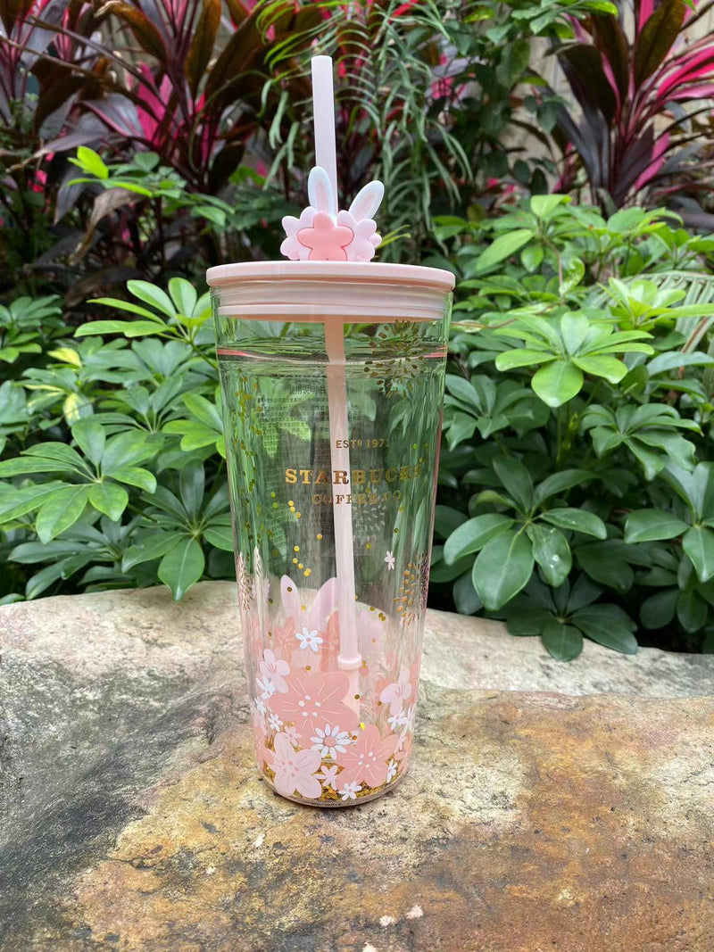 Coral and Peach Retro Daisy Starbucks Cup Personalized -  in 2023