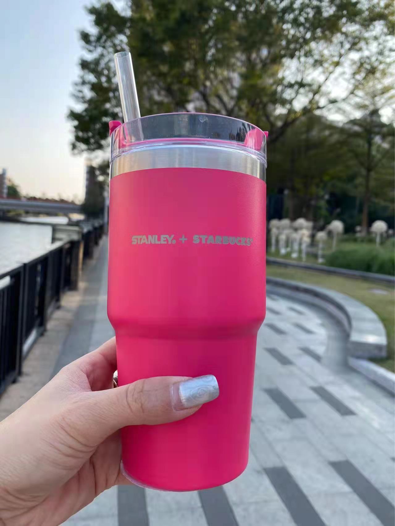 Starbucks 2021 China Classic Rose pink Stanley 20oz Stainless steel Straw Tumbler