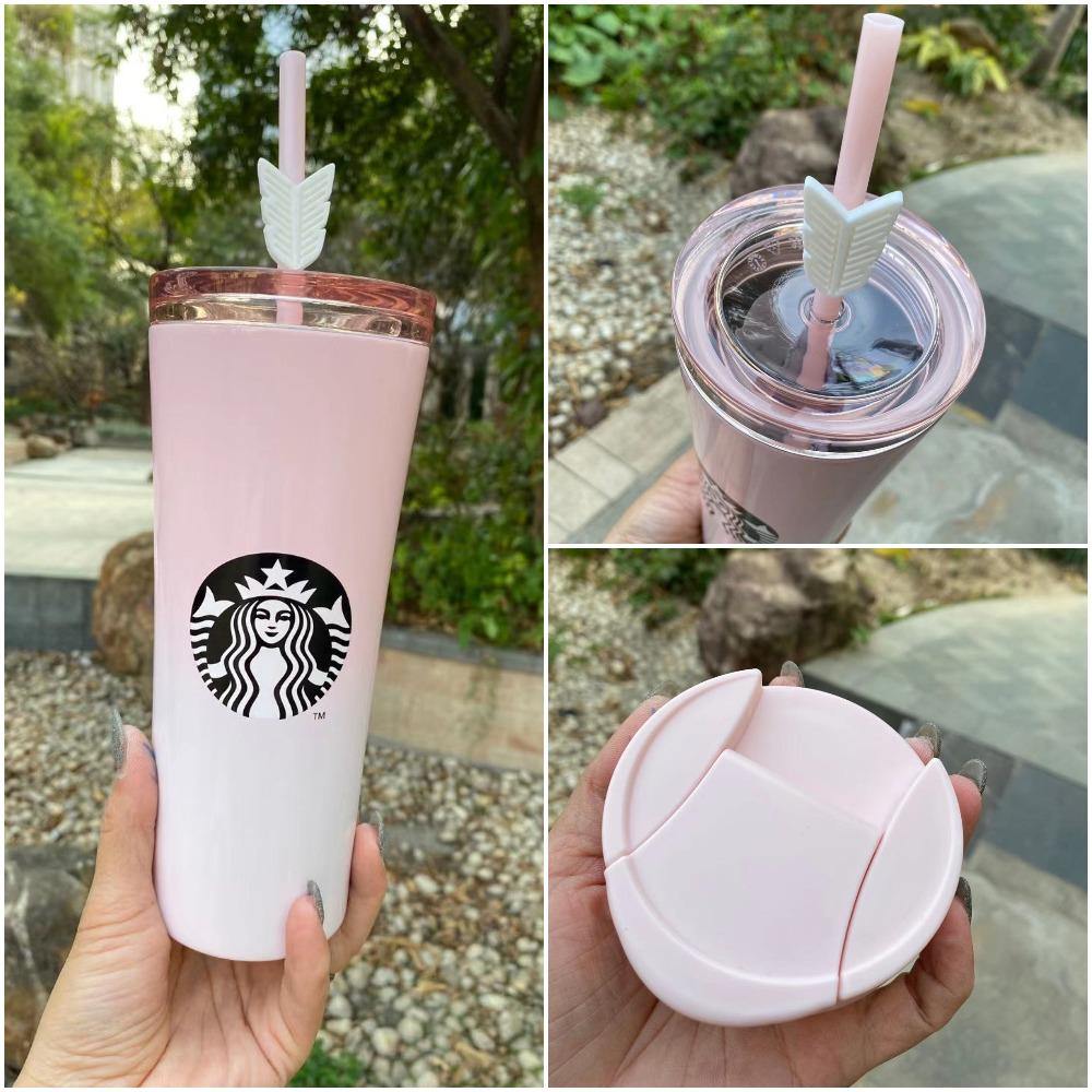 Blue White Rabbit and Flower Stainless Steel Contigo Straw Cup