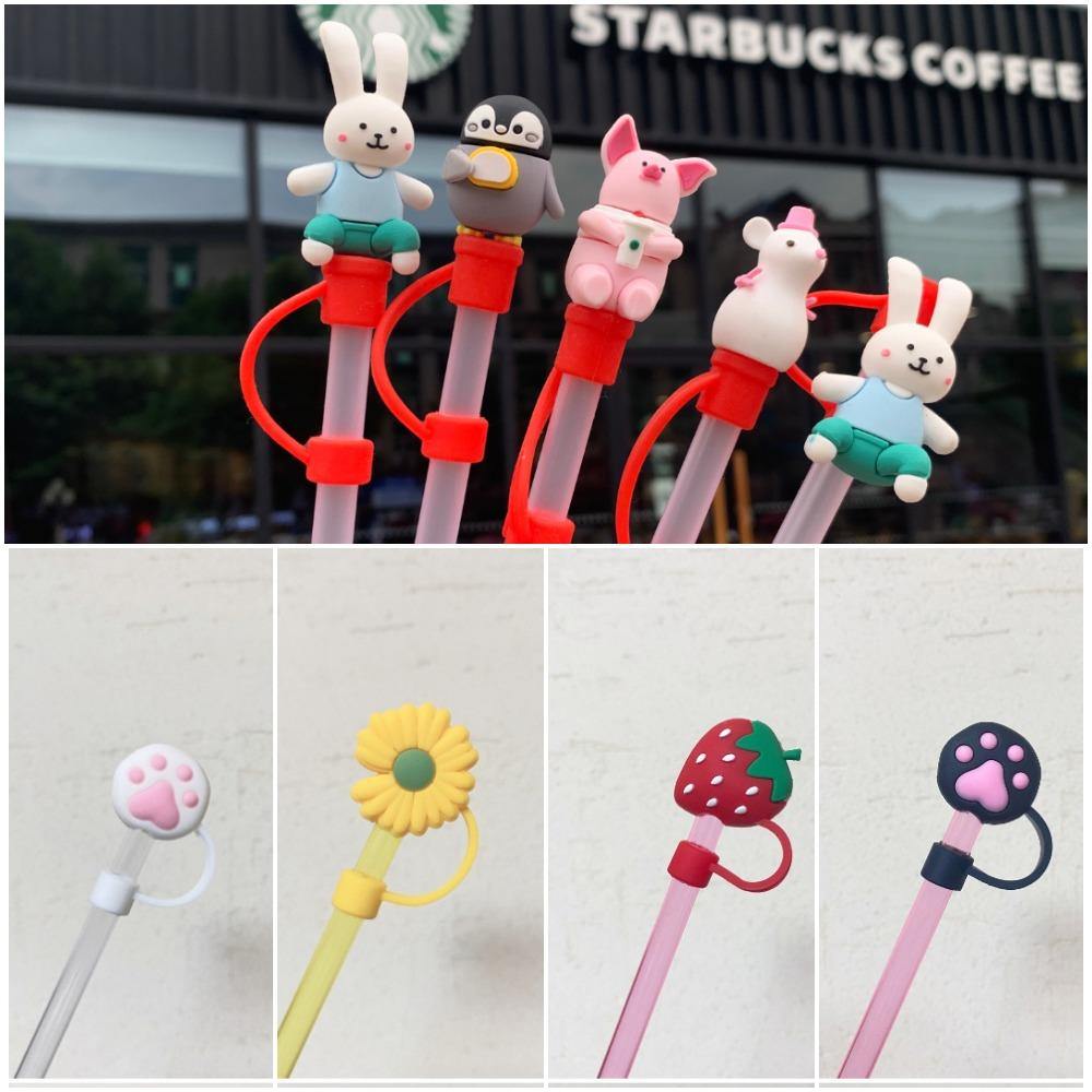 Pink Heart and Mickey Shaped Straw Toppers set of 3 for Tumbler, Straw Cup  – Starbucks Accessories – Ann Ann Starbucks