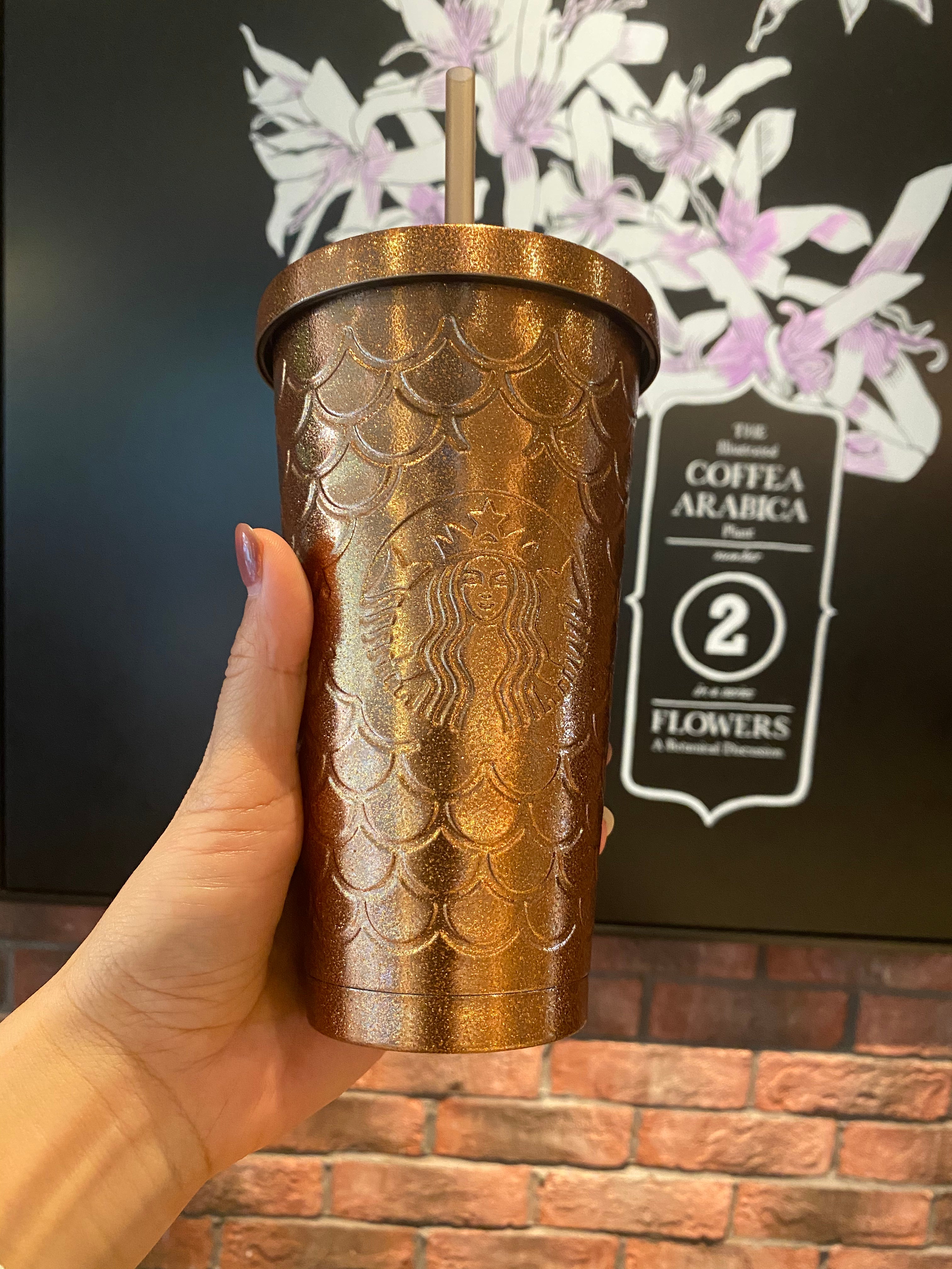 Starbucks China 2021 Pink Rose Gold 20oz Double Wall Glass Straw Cup  (Starbucks Pink Rose Gold Christmas 2021)