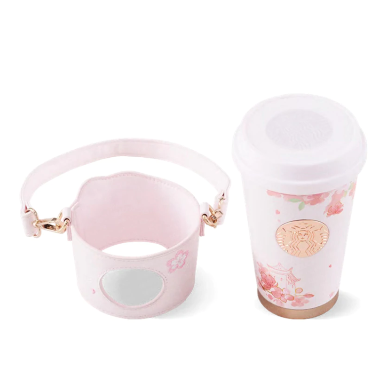 Starbucks Sakura Stainless Steel Cup with Holder 370ml/12,51oz