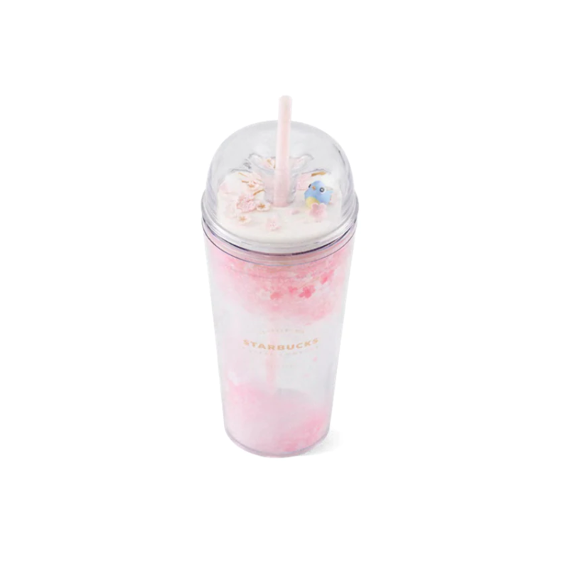 Sale Starbucks 2022 China Pink Sakura Blossom 16oz Plastic Straw Tumbler