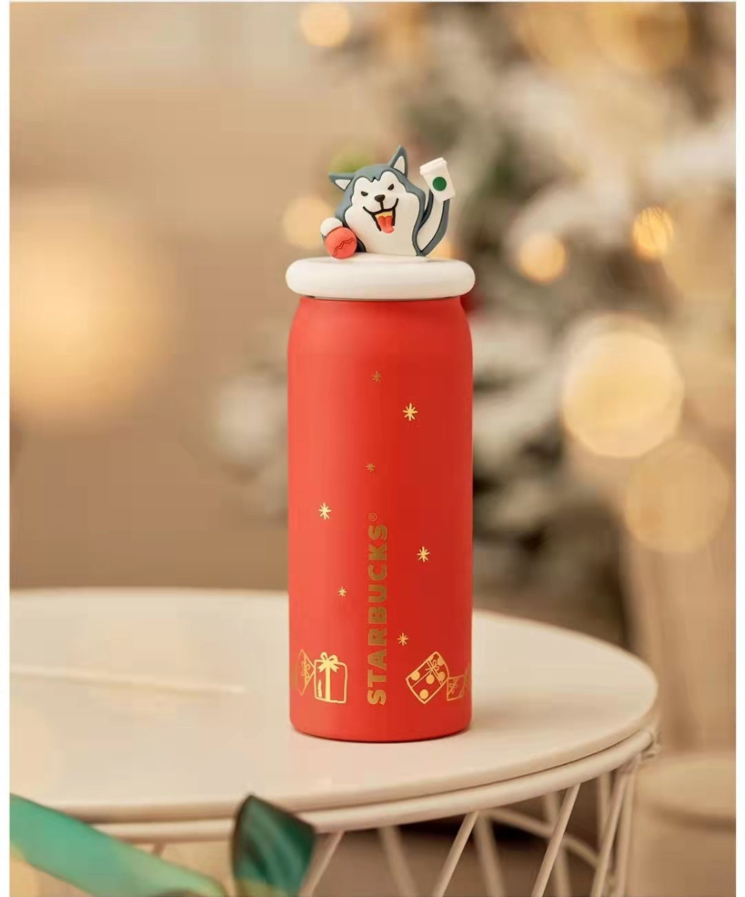 2021 China Red Christmas Happy Fox 13oz  Silicon Cover Stainless Steel Tumbler